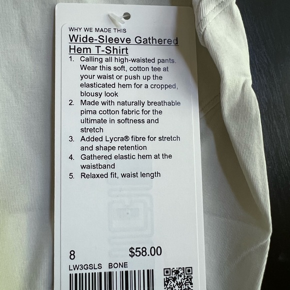 Lululemon Wide Sleeve Gathered Hem T Shirt - Picture 5 of 7